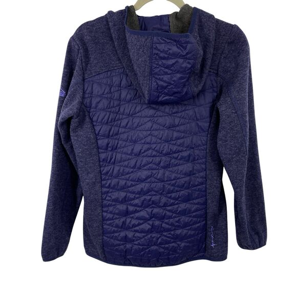 McKinley Womens Wool Puffer Jacket size Small Blue Hooded Full Zip - Picture 2 of 13